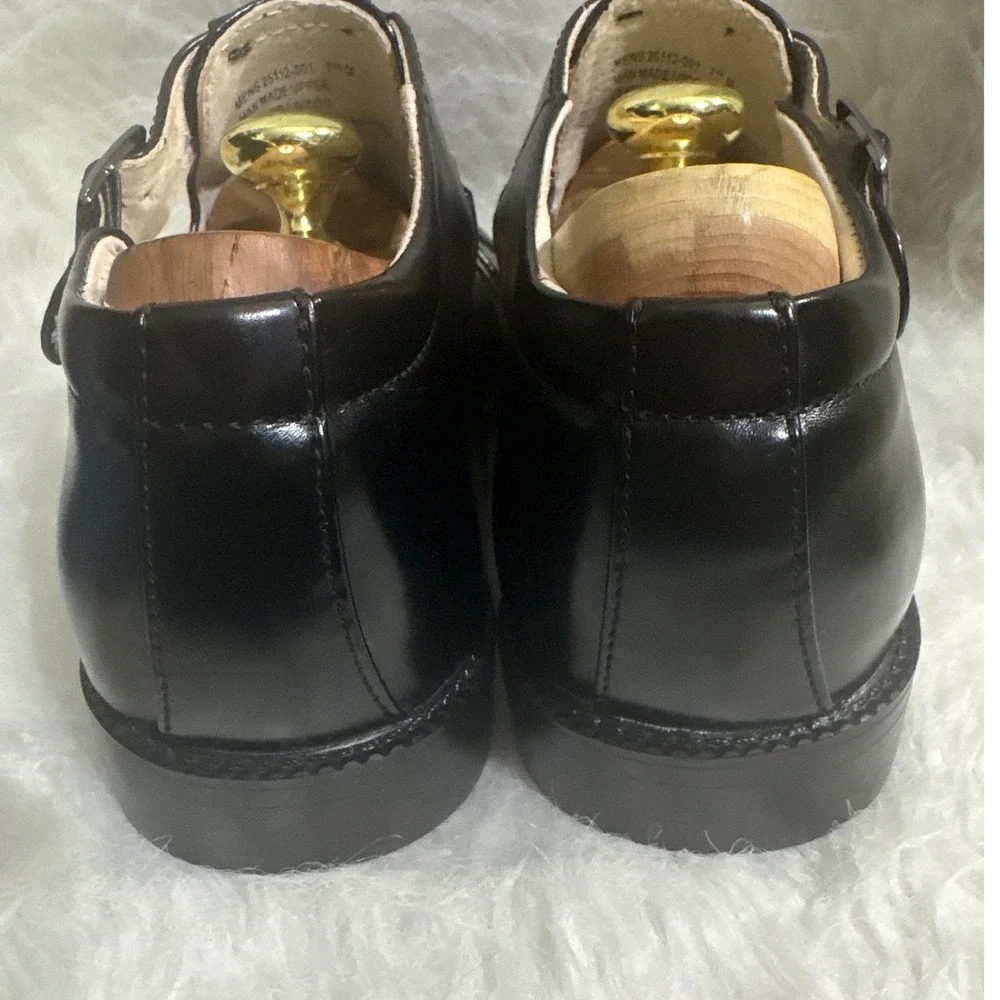 Stacy Adams Mens Black Leather Fisherman Sandals Square Toe Buckle Y2K 25112 12